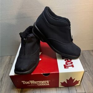 Toe Warmers Micha Black Winter Cold Weather Waterproof Ankle Boots Women Size 7